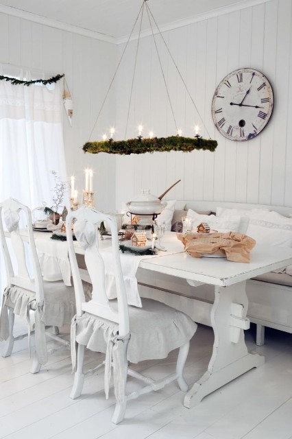 shabby chic style dining room white