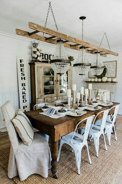 rustic style dining room