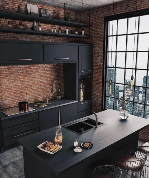 industrial style kitchen