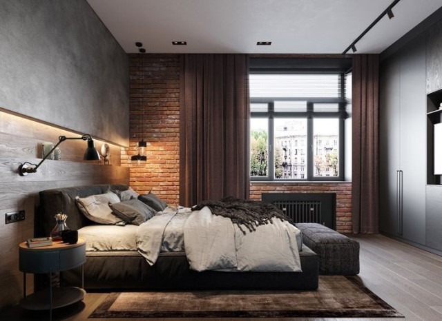 industrial style bedroom