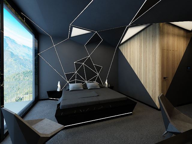 origami style bed room